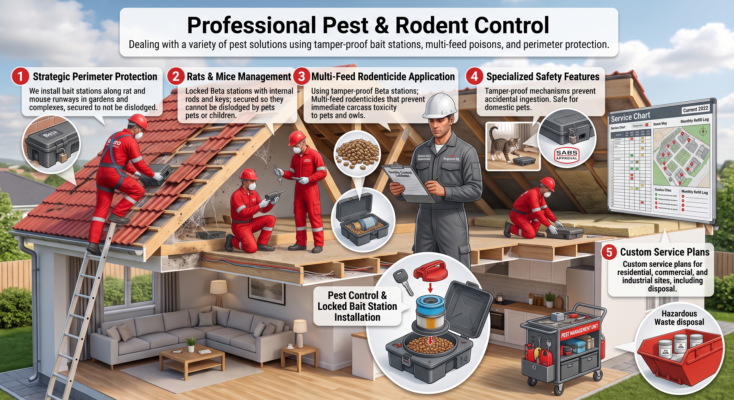 Professional Pest & Rodent Control - Locked Bait Stations & Perimeter Protection